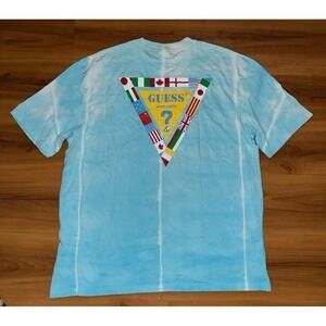 Mens GUESS Originals Worldwide Summer Games Tie Dye Crewneck T-Shirt